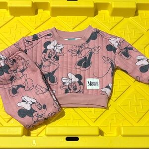 Disney Minnie Mouse Pink Sweatshirt & Hoodie Set